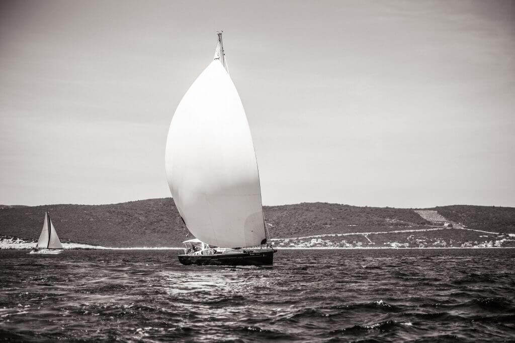 big sails of a yacht