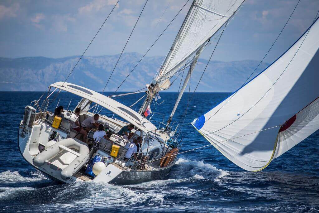 strong wind on a yacht