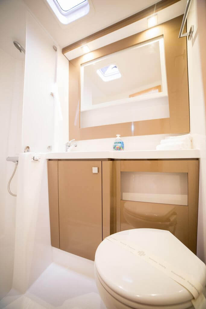bathroom inside a yacht