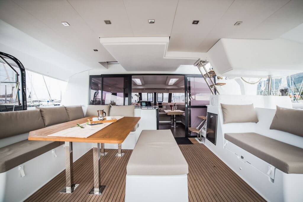 living room inside a yacht