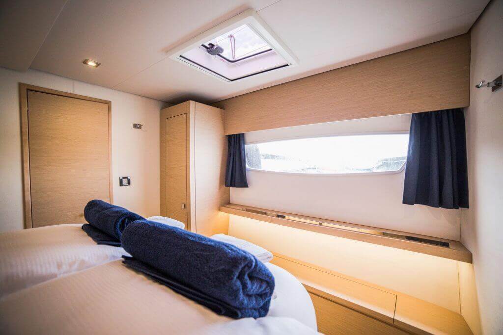 bedroom cabin in a yacht second deck